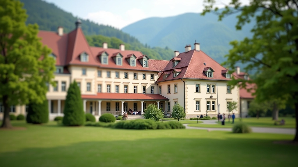 Historic Czech spa town architecture with elegant buildings